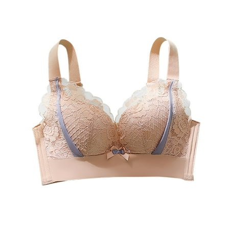 

Bigersell Yoga Bra Women Bras Lace Comfortable Breathable Non-Underwire Backless Underwear Short Size Strappy Bra Style 13301 Beige 36A