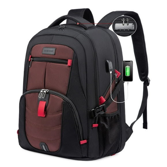 Mochila de viaje LOVEVOOK para hombre de 17 pulgadas de gran capacidad
