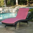 thumbnail image 4 of Anthony Outdoor Wicker Adjustable Chaise Lounge with Cushion, Grey, Red, 4 of 5