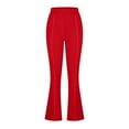 thumbnail image 5 of Pxkloy Womens Dress Pants Plus Size Elastic High Waisted Stretch Bootcut Business Casual Pants Pull on Office Work Slacks Red,XXL, 5 of 7