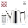 thumbnail image 5 of Easyworkz Stainless Steel Double Wall 34 oz Teapot with Removable Tea Infuser, Perfect for Brewing Your Favorite Tea, Chrome, 5 of 9