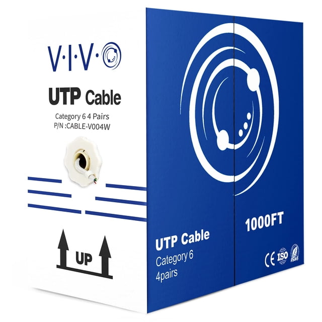 Cable Ethernet VIVO CCA Cat6 23 AWG 305 m UTP blanco