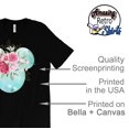 thumbnail image 5 of Women Teen Mickey Ears Pink Flowers with Gold Leaves Shirt Floral Adult Ladies Boho Character Tshirt (Black, XX Large), 5 of 7