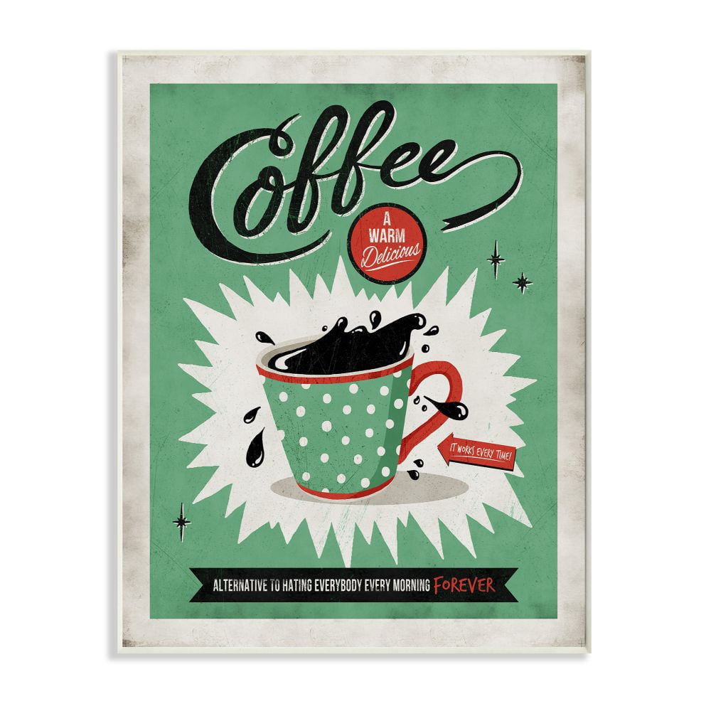 Stupell Industries Coffee Cure Vintage Comic Book Green Red Design Wall Plaque by Ester Kay