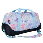 Wildkin Kids Overnighter Duffel Bag for Boys & Girls, Features Two Carrying Handles and Removable Padded Shoulder Strap, BPA & Phthalate Free (Butterfly Garden Blue)