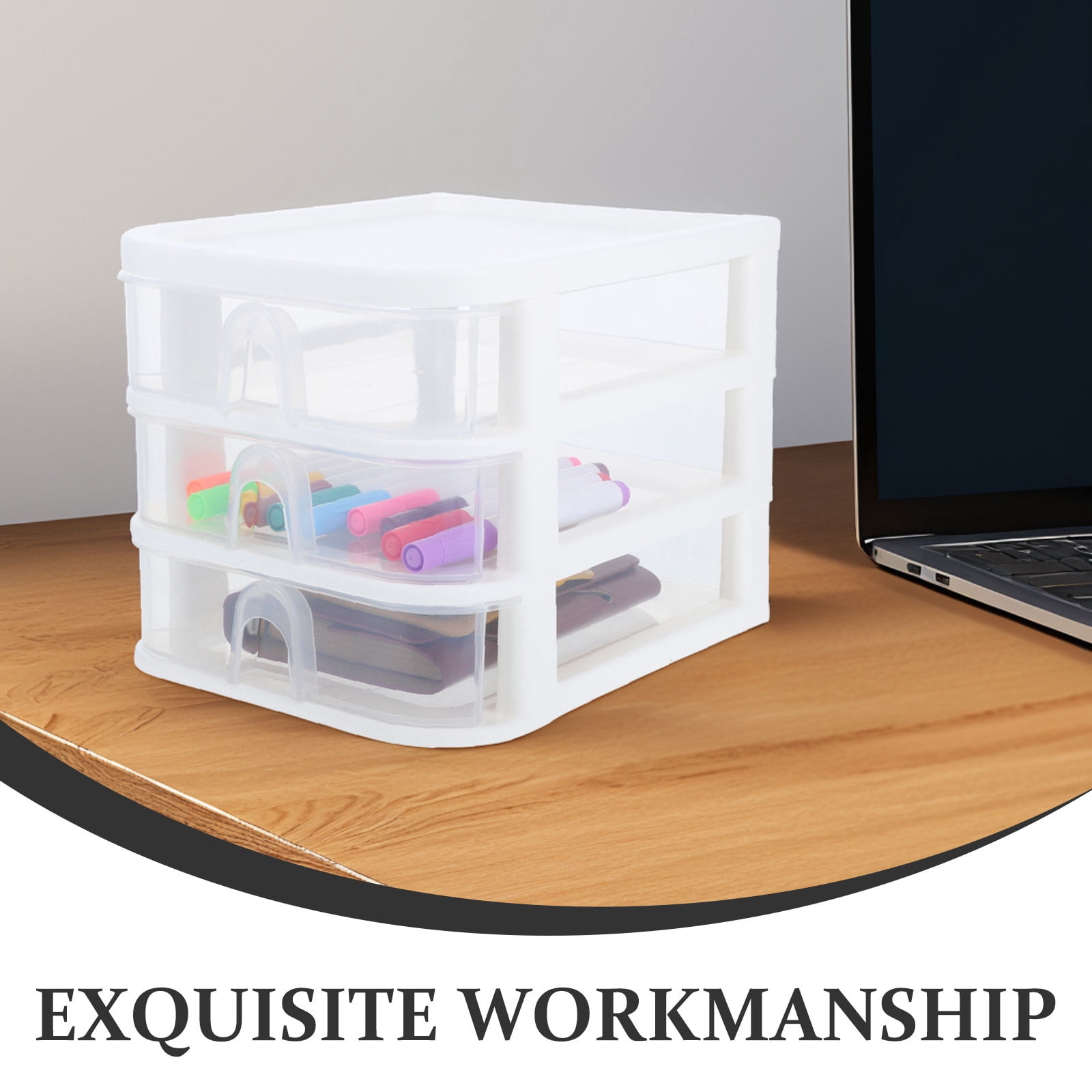 Milisten 7-Section Plastic Desk Organizer Drawer - Multi-Compartment Storage Solution for Office, Home, and Workspace Organization