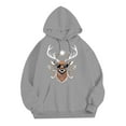 thumbnail image 2 of Christmas Sweater Men Sweatshirts Ugly Hooded Sweatshirts Christmas Reindeer Print (Grey XL), 2 of 3