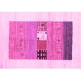 thumbnail image 1 of Ahgly Company Indoor Rectangle Solid Pink Modern Area Rugs, 6' x 9', 1 of 4