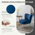 thumbnail image 4 of KCC Modern Velvet Upholstered Accent Chair Set of 2,Mid Century Living Room Chairs with Golden Legs,Comfy Armless Chair Wingback Single Sofa Side Chair for Bedroom,Blue, 4 of 16