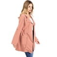 thumbnail image 2 of Love Tree Women's Juniors Hooded Lightweight Parka Jacket (Clay, M), 2 of 3