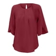 thumbnail image 2 of Tittly T Shirts for Women Basic Tees Women Casual Printing Short Sleeves V Neck Loose T Shirt Blouse Tops Tshirts Shirts Womens Tops Red S, 2 of 9