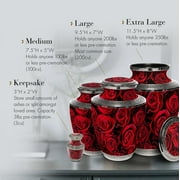 Crimson Rose Urns for Cremation Ashes Large Urn XL or Small Keepsake Urns for Adult Cremation Ashes & Urns for Human Ashes for Home or Burial Cremation Urns