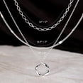 thumbnail image 4 of VEEDOFA 3-Piece Silver Plated Layered Necklace Set for Women, 4 of 5