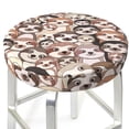 thumbnail image 3 of Fotbe Brown Sloth Stool Covers Round,Waterproof Round Bar Stool Covers Bar Chair Covers Washable Stool Cushion Slipcover for 12-14 Inch Chair-12 inch, 3 of 7