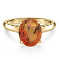 thumbnail image 3 of Gem Stone King 14K Yellow Gold Twilight Orange Mystic Quartz Engagement Ring for Women | 4.00 Cttw | Oval 12X10MM | Gemstone Birthstone | Size 9, 3 of 6