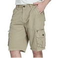 thumbnail image 3 of HOOMEUMY Men's Cargo Shorts Loose Fit Multi-Pockets Straight Solid Outdoor Work Shorts Straight Outdoor Work Shorts for Men Khaki 8, 3 of 7