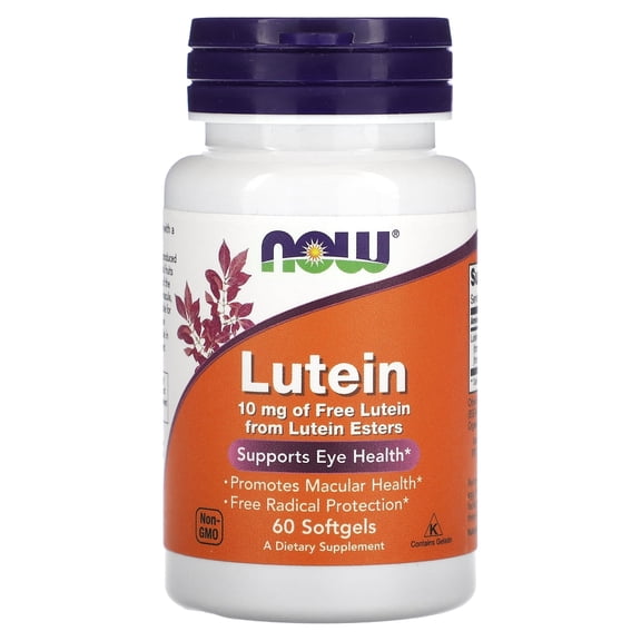 NOW Foods Lutein 10 mg Supplement for Eye Health, 60 Softgels