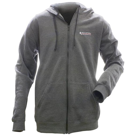 Allstar Performance ALL99917XL Full Zip Hooded Sweatshirt, Charcoal - Extra Large
