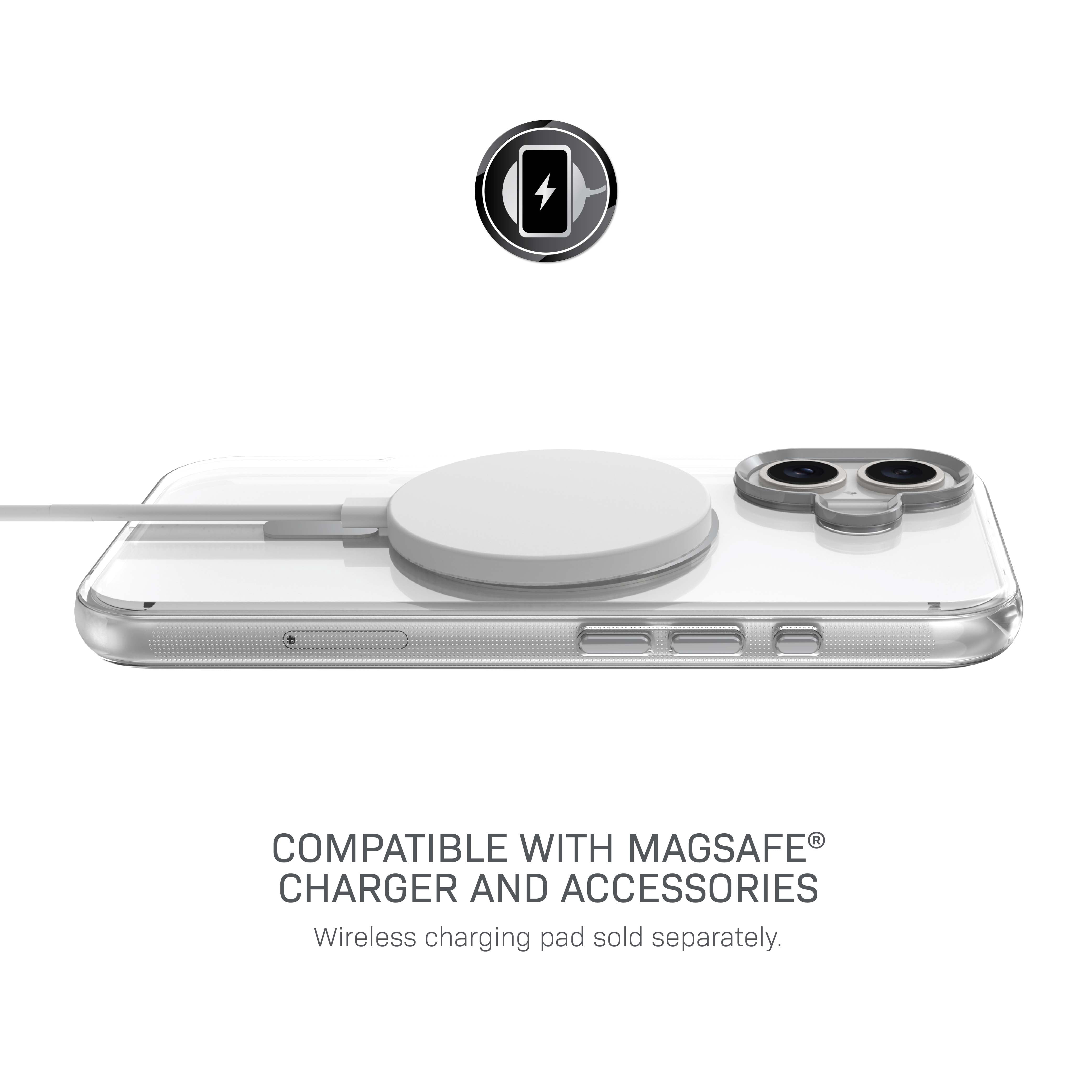 Body Glove Reflector Phone Case for iPhone 17, MagSafe Compatible - Clear/Silver