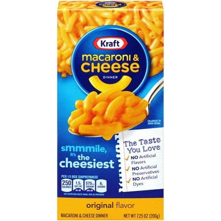 Kraft Original Flavor Macaroni & Cheese Dinner, 7.25 oz Kraft Original Flavor Macaroni & Cheese Dinner, 7.25 oz