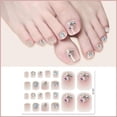thumbnail image 1 of 22Pcs/Sheet Removable Toe Nail Fake Nail Art Fake Nails French Nails Nail Mani Press Set, 1 of 8