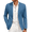 Blue, variant on Men's Linen Blazer Jacket Lightweight Two Botton Sport Coat Slim Fit Business Suit Jacket