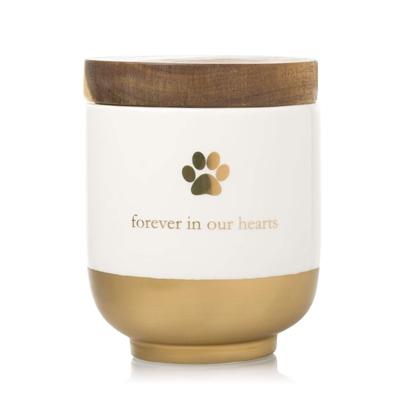 Urna conmemorativa para mascota Pearhead de cerámica con detalle dorado 11 x 14 cm