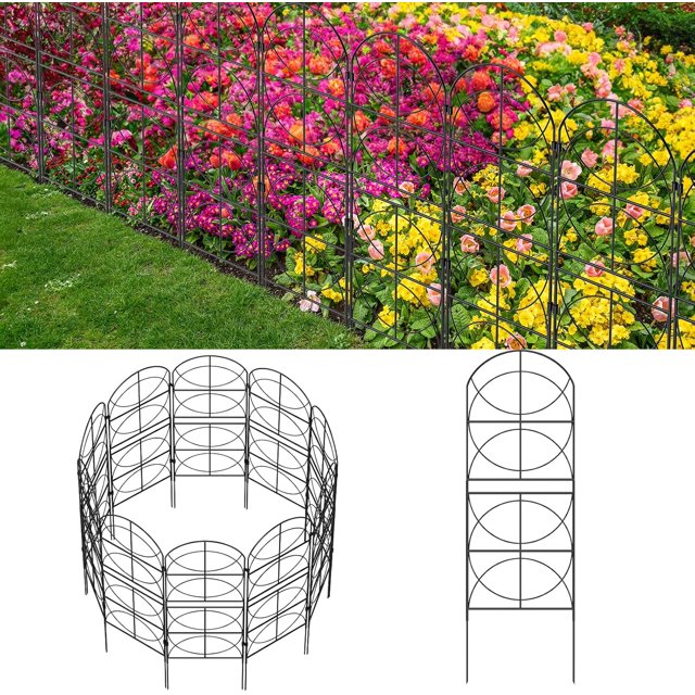 Decorative Garden Fence .in(H) x .ft(L) Animal Barrier Fence Rustproof Metal Fencing for Yard Dog Rabbits Wire Section Garden Edging Border for Yard Patio Garden