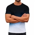 thumbnail image 2 of Xcmzpl T-Shirt Dégradé pour Homme à Manches Courtes, Col Ras du Cou, Haut d'Été Décontracté, T-Shirt Léger pour Muscles, Ropa Para Hombre, 2 of 10