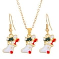 thumbnail image 3 of Conjunto de collar y aretes navideños Conjunto de joyas navideñas para fiesta Año nuevo Medias Yuyangstore Collar y Pendientes, 3 of 8