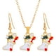 thumbnail image 3 of Conjunto de collar y aretes navideños, conjunto de joyas navideñas, collar con colgante, cadena larga para mujeres, damas, regalo de aniversario Medias, 3 of 8