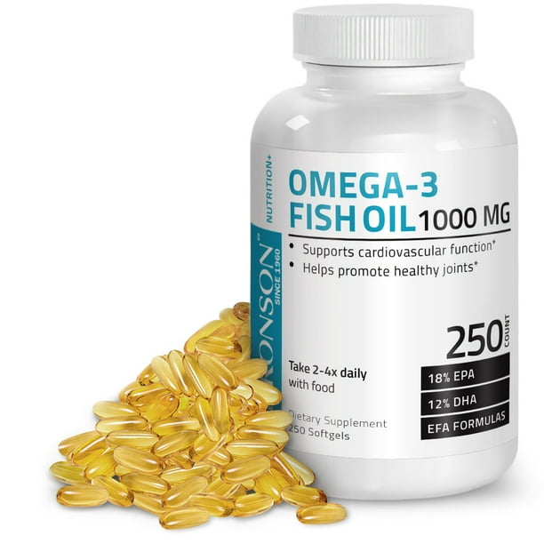 Bronson Omega3 Fish Oil, DHA/EPA, FRESH ODORLESS, 250 Softgels