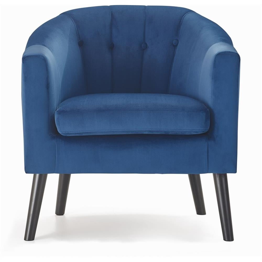 Adore Decor Ivey Modern Tufted Velvet Accent Tub Chair in Blue