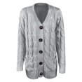 thumbnail image 4 of Cardigan Sweaters for Women Womens Long Sleeve Cable Knit Cardigan Sweaters Open Front Solid Fall Outwear with Pockets, 4 of 7