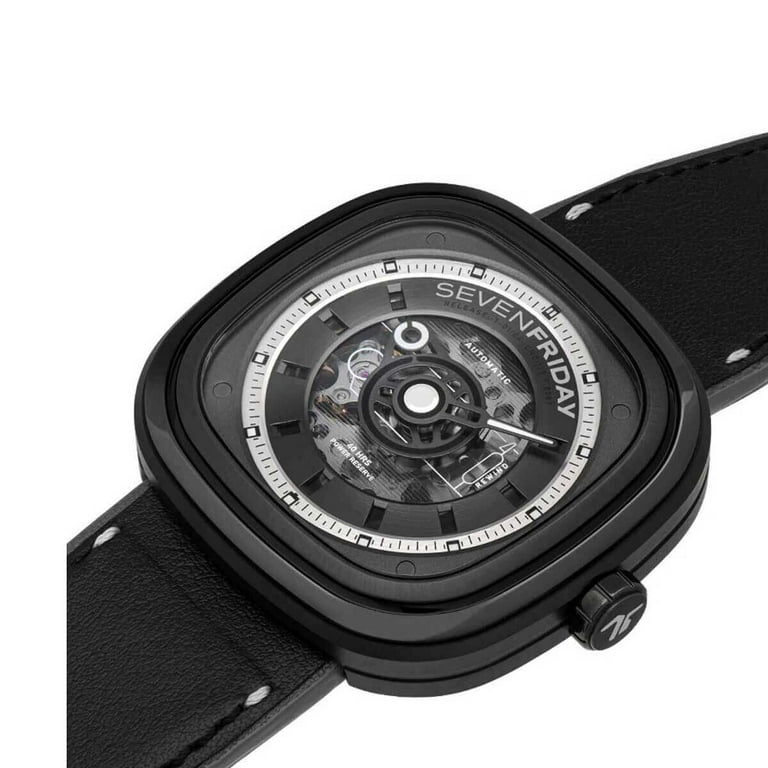 SevenFriday T1-04 Men's T Series T BLACK Strap Automatic Watch