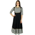 thumbnail image 1 of Bimba Womens Black Anarkali Kurta Long Maxi Kurti 3/4 Sleeve Ethnic Clothing, 1 of 7
