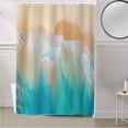 thumbnail image 5 of Fabric Shower Curtain, Abstract Summer Green Ocean Beach Wave Shower Curtains with 12 Hooks Waterproof Machine Washable Bath Curtains for Bathroom,72 x 96in, 5 of 6
