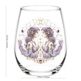 thumbnail image 3 of SLYNSHome Stemless Wine Glass With Vintage Embroidery Style, Astrology Horoscope Printed Glass Cup,Drinkware Gift For Home Bar, 3 of 7