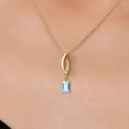 thumbnail image 3 of Gem Stone King 14K Yellow Gold Sky Blue Aquamarine and Lab Grown Diamond Pendant Necklace for Women | 0.53 Cttw | Gemstone March Birthstone | Emerald Cut 6X4MM | With 18 inch Chain, 3 of 6
