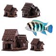 thumbnail image 4 of Aquarium House Small Ceramic 4PCS Fish Tank Decorations Aquarium Landscape, 4 of 10