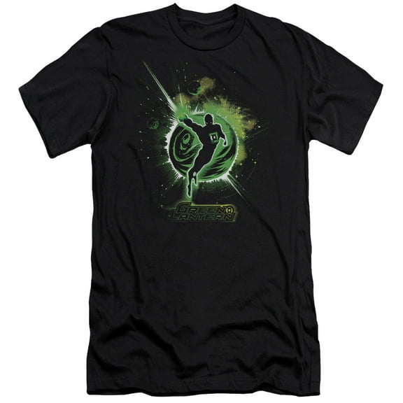 Green Lantern Shadow Lantern Premium Canvas Adult Slim Fit 30/1 T-Shirt Black