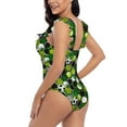 thumbnail image 4 of Goofa Soccer1 Print Women's Ruffled One Piece Swimsuit V Neck, 4 of 7