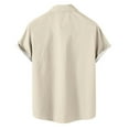 thumbnail image 3 of Rrunsv Mens Dress Shirts Men's Short Sleeve Shirts Casual Button Down Shirts Vacation Beach Summer Tops Beige,XXL, 3 of 3