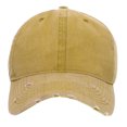 thumbnail image 2 of Toptie Vintage Washed Cotton Distressed Baseball Cap Dad Hat Adjustable Low-Profile Polo Hat-Yellow, 2 of 5