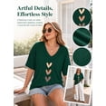 thumbnail image 5 of Mengpipi Women's Tops Summer Short Sleeve V-Neck Loose Fit Romantic Heart Patchwork Sweet Blouses M-5X, 5 of 9