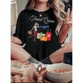 thumbnail image 1 of T-Shirt Chic & Confortable pour Femmes avec Imprimé Amusant de Voyage - Col Rond Décontracté, Manches Courtes, Mélange de Polyester Extensible, Lavable en Machine - Parfait pour l'Été, 1 of 8