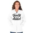 thumbnail image 4 of Health Addict Vegetarian Vegan Diet Zip Up Hoodie Men's Women's Brisco Brands L, 4 of 5