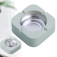 thumbnail image 2 of Portable Ash Tray,Square Stainless Steel Tabletop Ashtray,Ash Container,Ashtrays with 4 Holder,Ashtray Ash Holder,Reusable Home Ashtray for Living Room Bedroom Office,Small Outdoor Ashtray,Z_Green, 2 of 8
