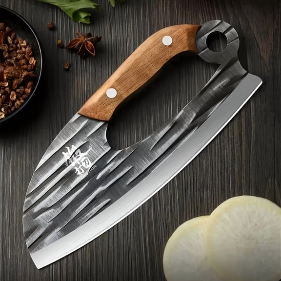 Plys Kitchen Meat Cleaver Knife, Unique Effort Saving Knife Stainless Steel Chef Cooking Knives Cutting Meat Vegetable for Father Mother
