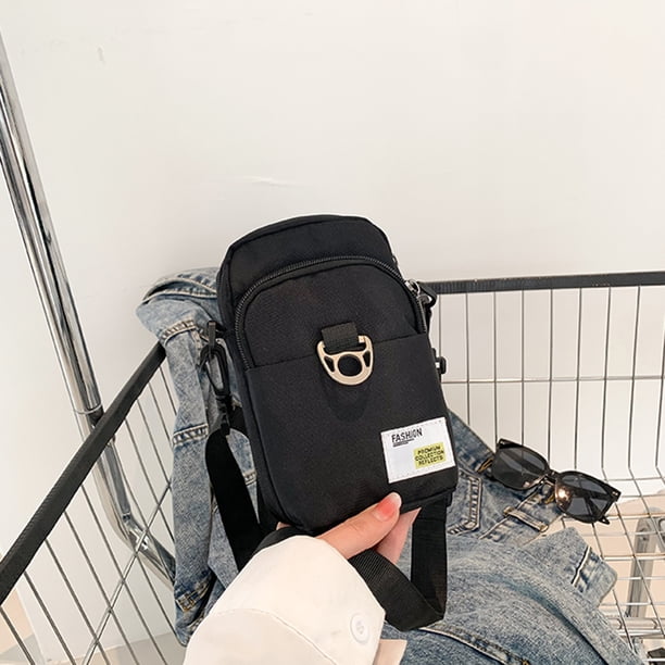 Bolsa De Teléfono Bolso del teléfono Moda Smartphone Holster Riñonera Mini Crossbody Bag (Negro)